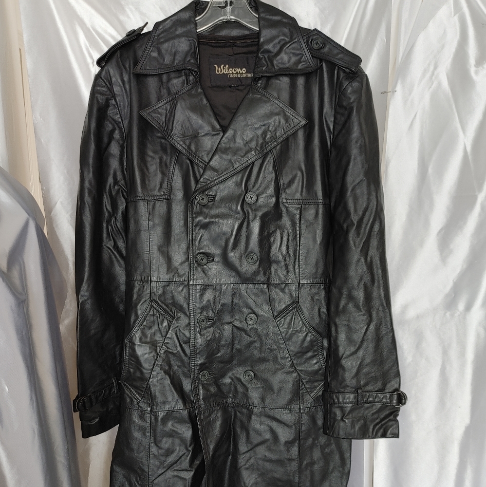 Vintage Wilson's leather long coat 44 - Picture 9 of 10